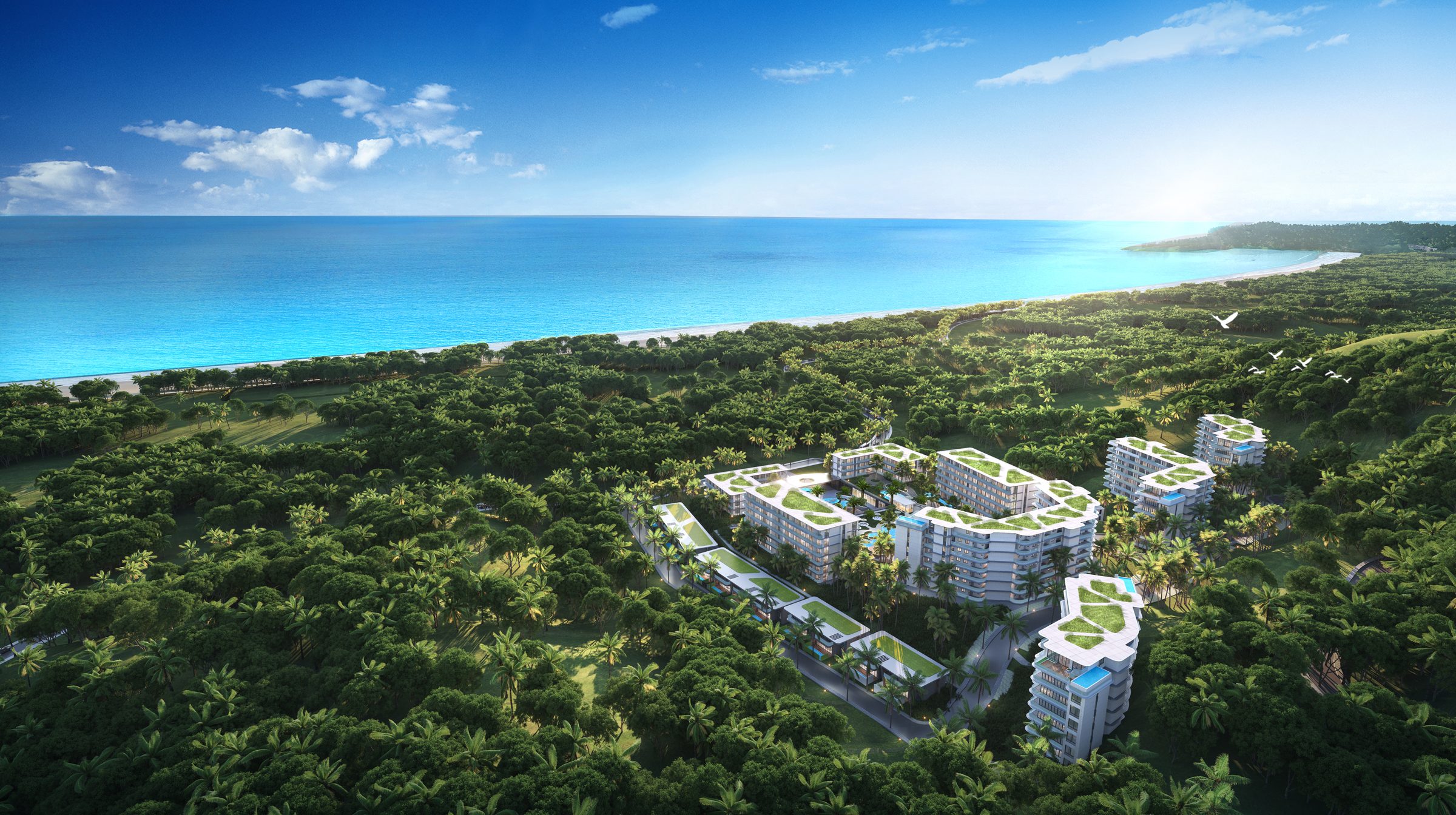 AYANA Heights — aerial seaview development, Layan