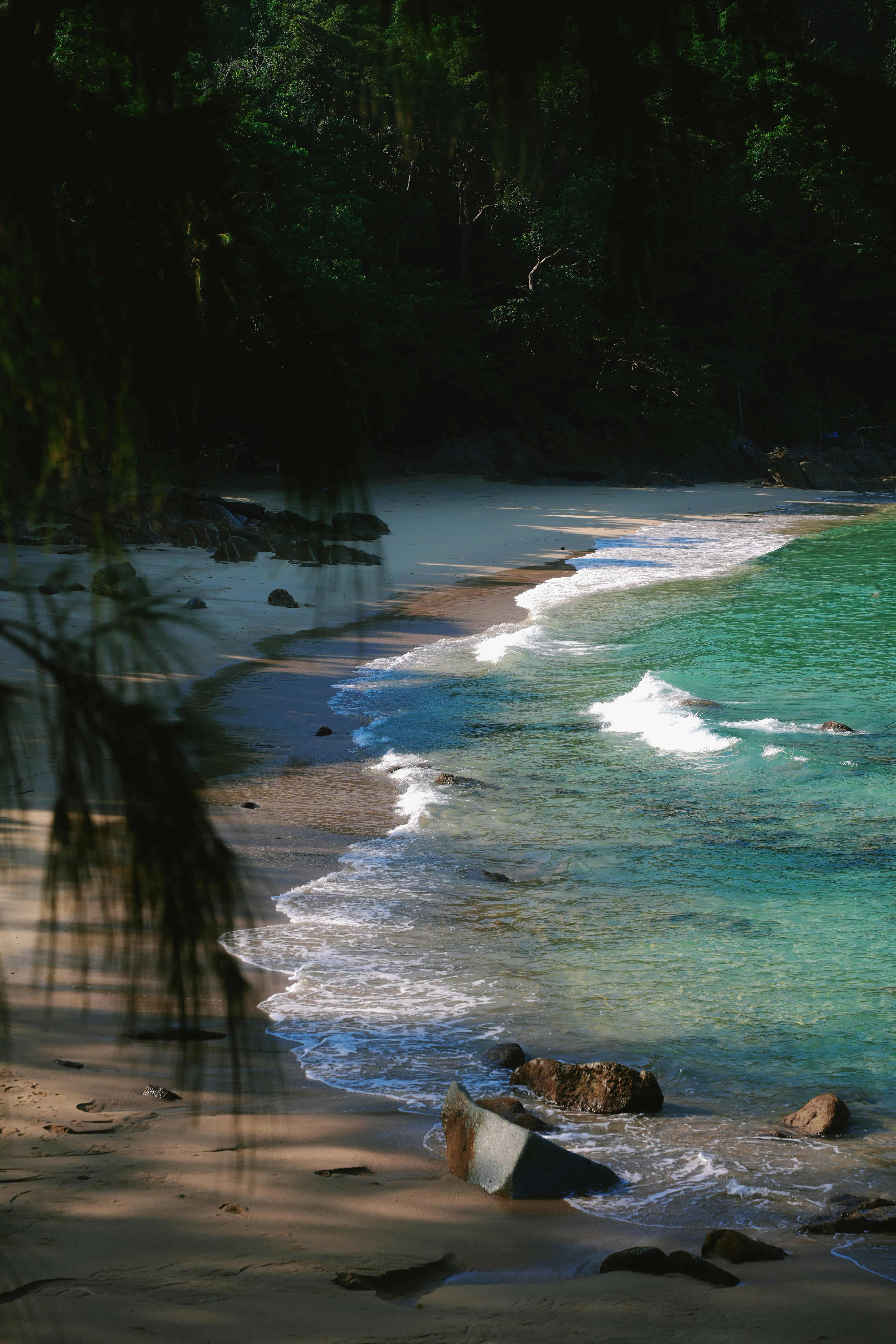 Secluded Phuket cove with turquoise water
