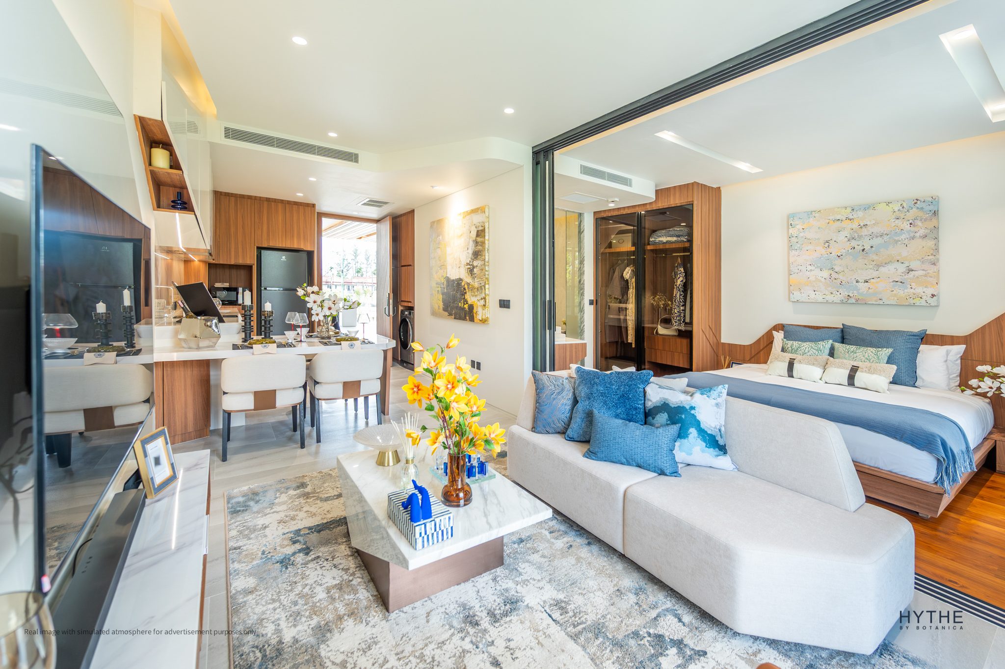 1-bedroom open-plan living and bedroom