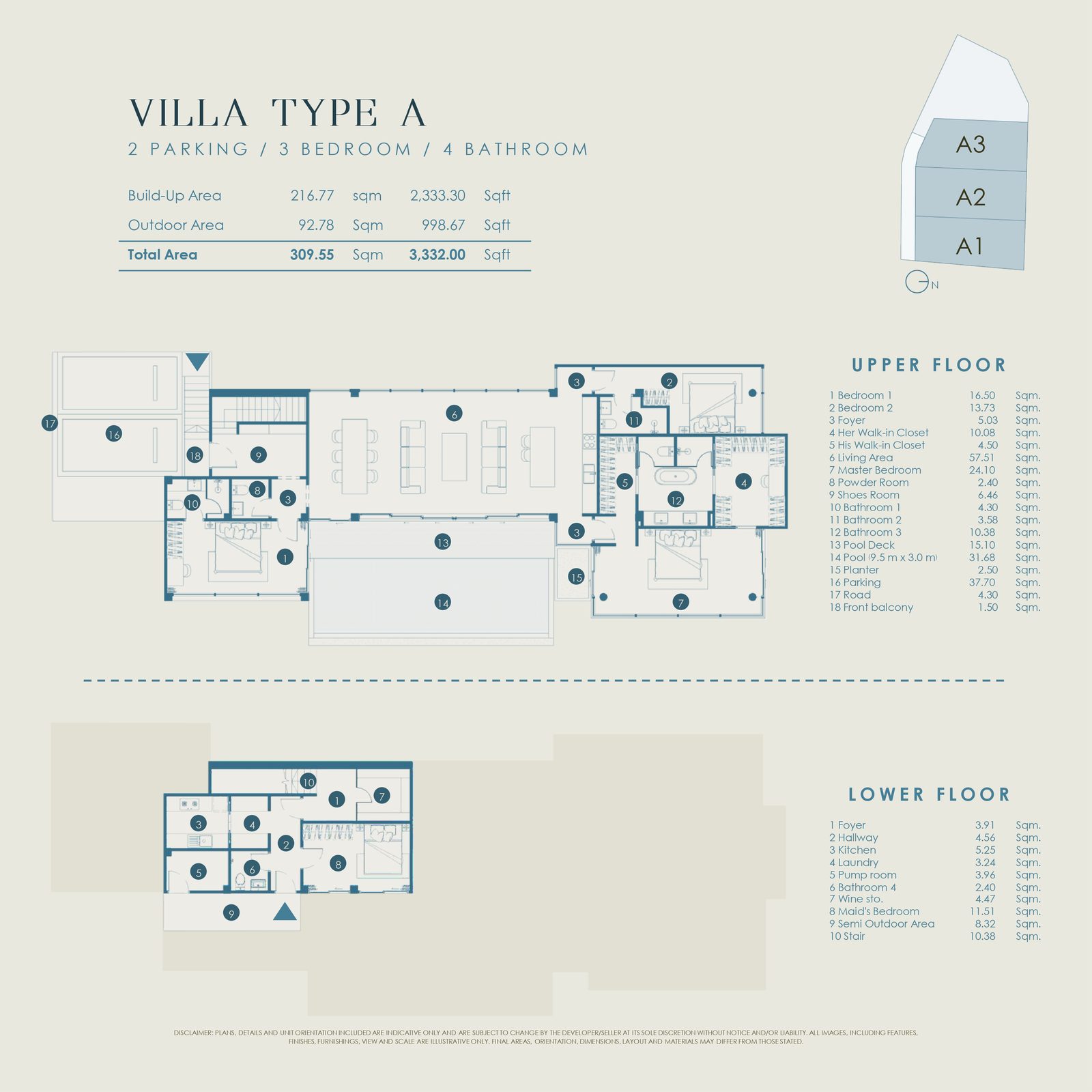 Villa Type A floor plan