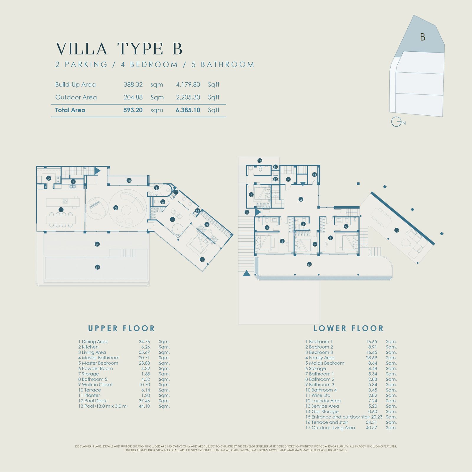Villa Type B floor plan